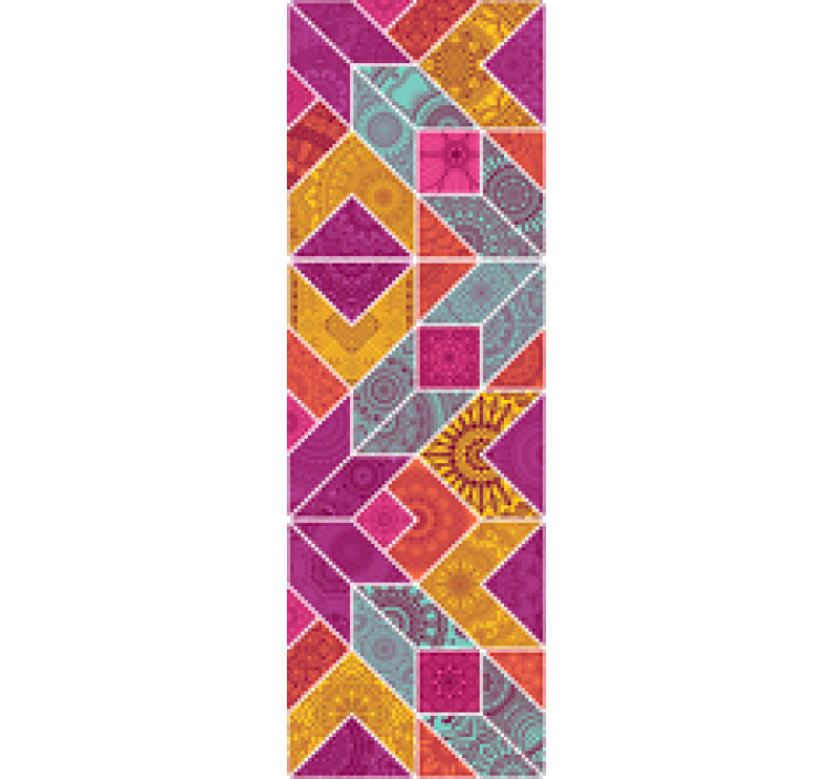 Spalvingas geometrinis raštas pagrindinio miegamojo tapetas - „Tenstickers“