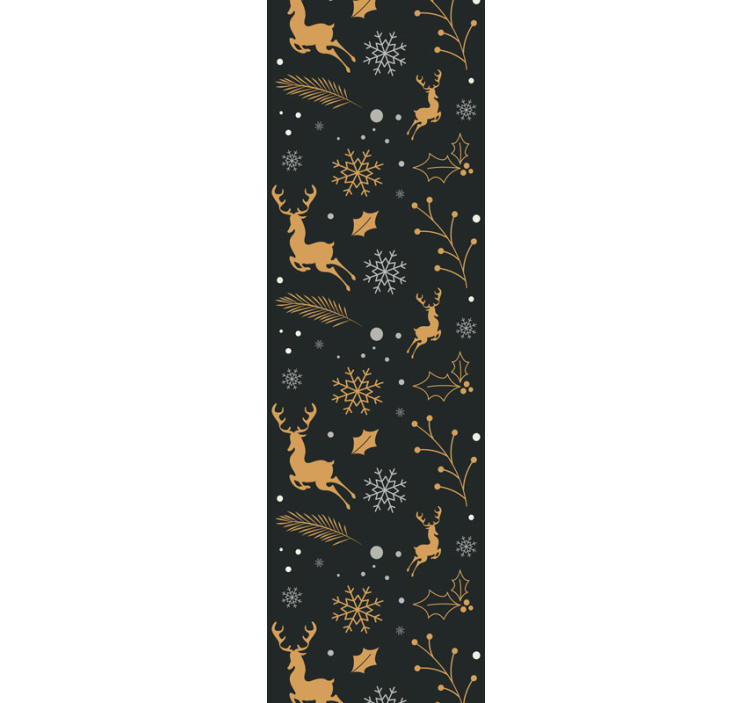 Auksinio šiaurinio elnio motyvas kalėdų tapetas sienoms - „Tenstickers“