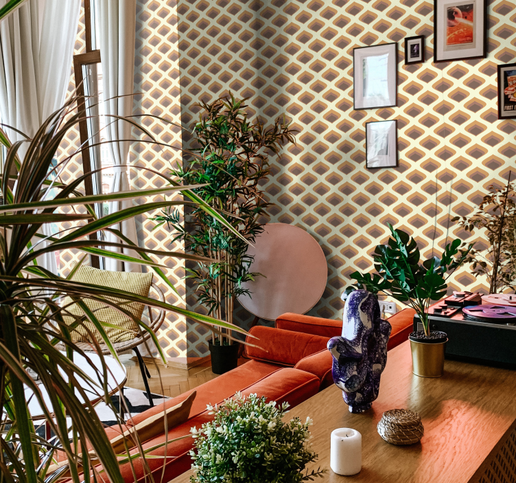 60-ųjų žiedlapių vintažiniai tapetai - „Tenstickers“