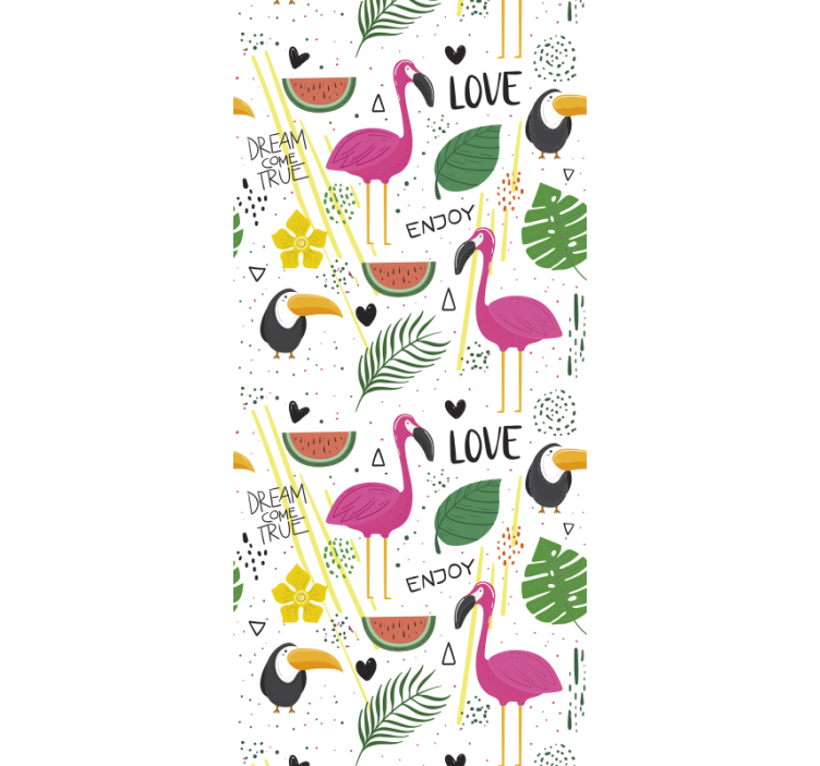Flamingų sapnai vaikiški tapetai - „Tenstickers“