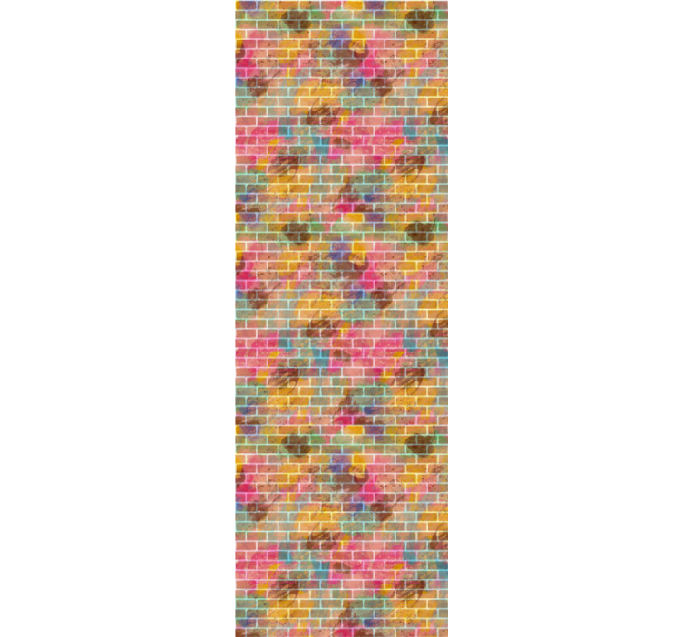 Spalvinga plytų mozaika mūro tekstūros tapetas - „Tenstickers“