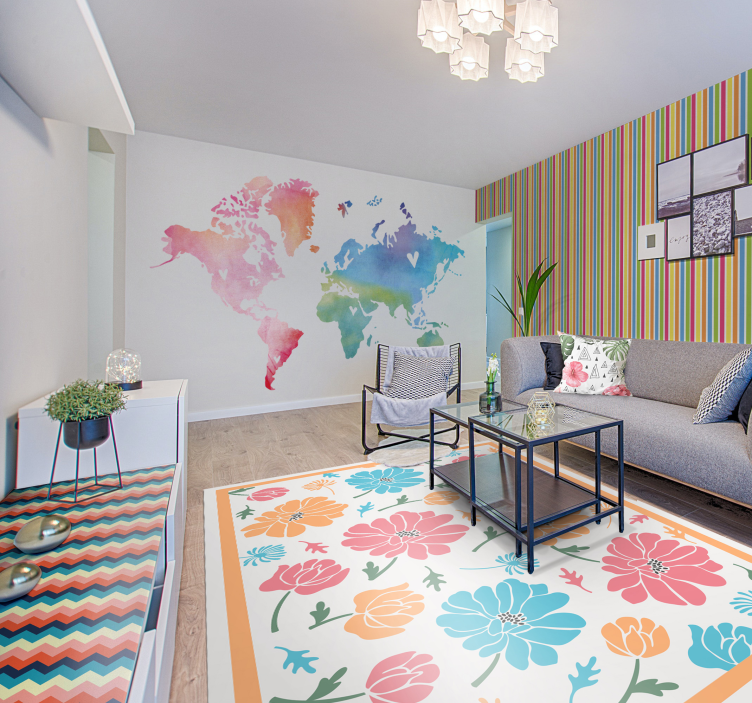 įvairiaspalvės juostelės horizontalios juostos tapetas - „Tenstickers“