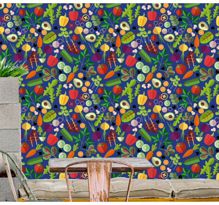 Daržovių mišinys gamtos sienos tapetas - „Tenstickers“