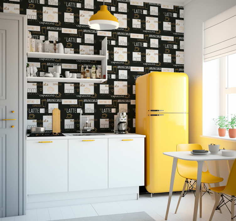 Dekoratyviniai kavos piešiniai virtuvės tapetai - „Tenstickers“