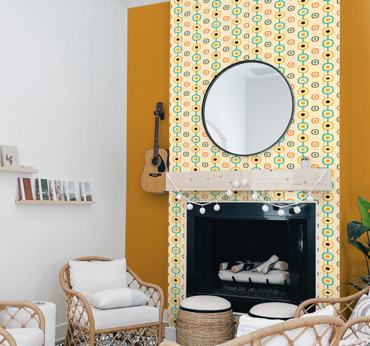 60-ųjų geometriniai vintažiniai tapetai - „Tenstickers“