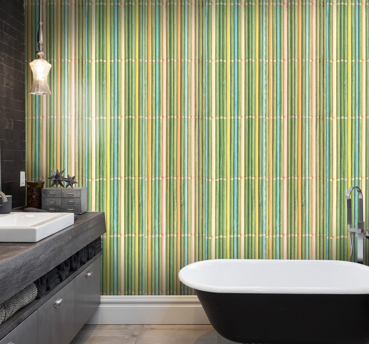 Medžio tekstūros tapetai plonas bambukas - „Tenstickers“