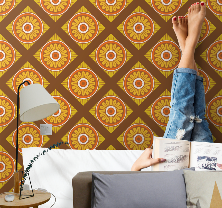 70-ųjų taškų vertikalios juostos dėmėti tapetai - „Tenstickers“