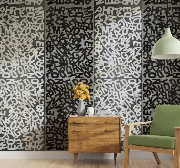 Abėcėlės chaosas abėcėlinis tapetas - „Tenstickers“