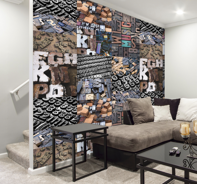 Abėcėlinis mozaika abėcėlinis tapetas - „Tenstickers“