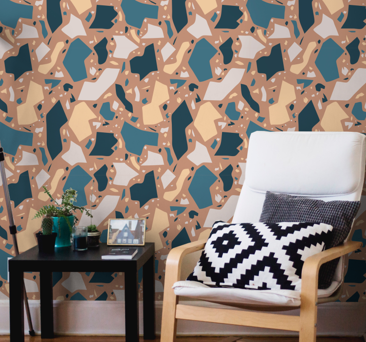 Abstrakčių formų susiliejimas tekstūruotas tapetas - „Tenstickers“