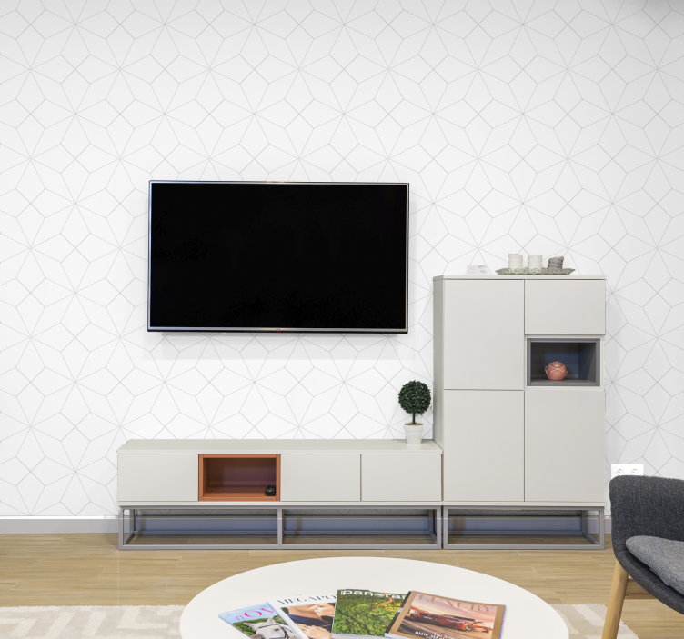 Abstraktūs kvadratai ant balto fono tapetų - „Tenstickers“