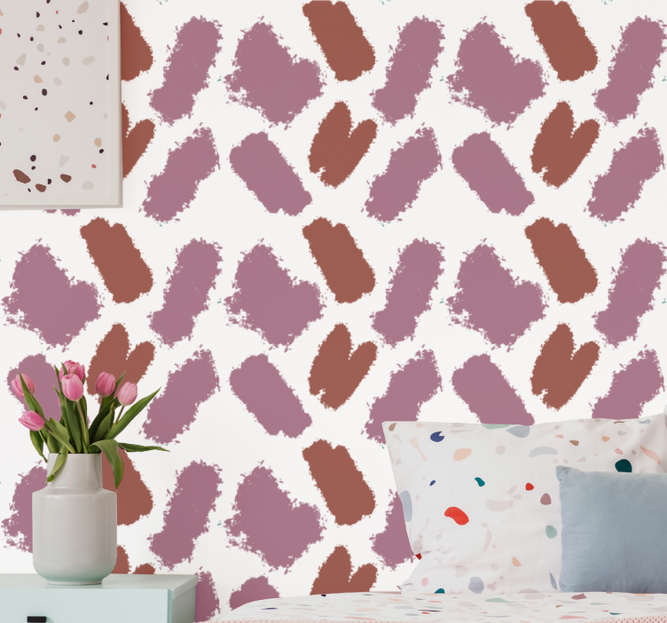 Rudi teptuko potėpiai abstraktus tapetai - „Tenstickers“