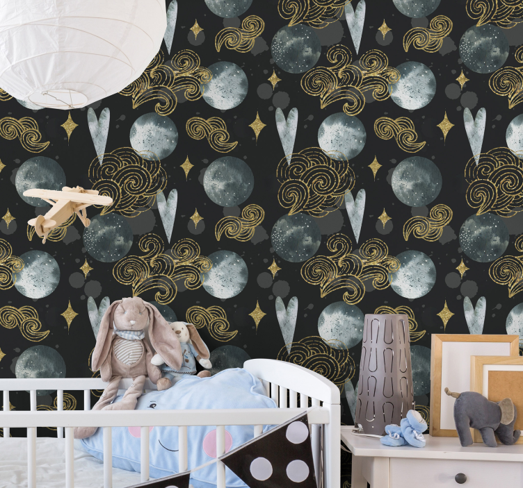 Akvarelės naktinių žvaigždžių tapetai - „Tenstickers“