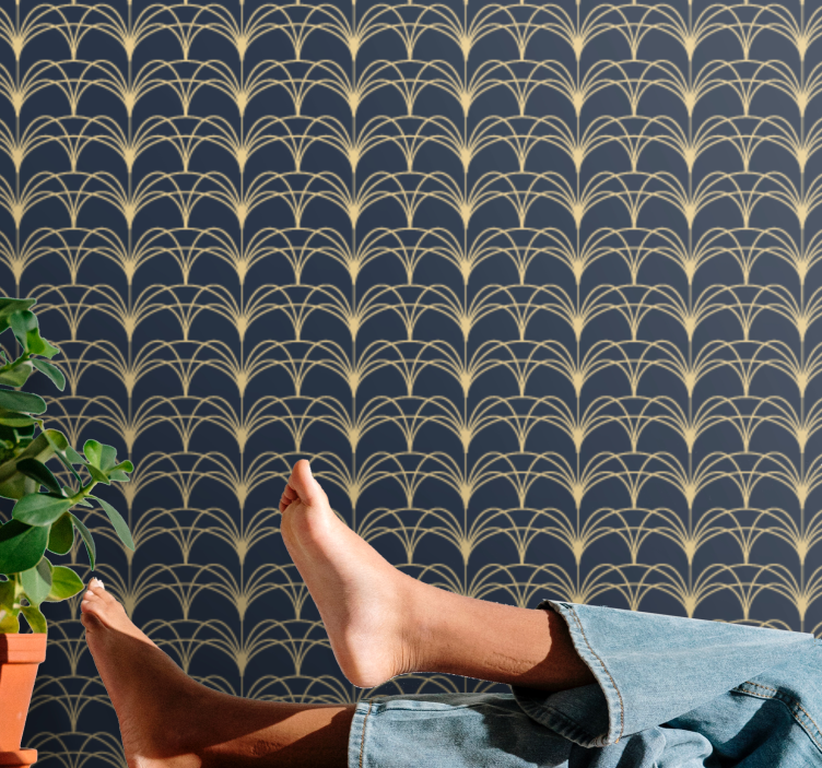 Art deco arkos geometrinis raštų tapetas - „Tenstickers“