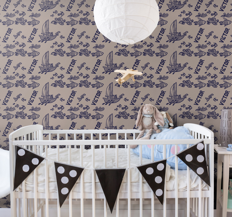 Burlaiviai su pavadinimu tapetai vaiku kambariui - „Tenstickers“