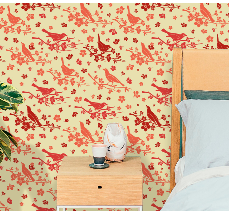 Dekoratyvinis voljeras gėlių rašto tapetas - „Tenstickers“