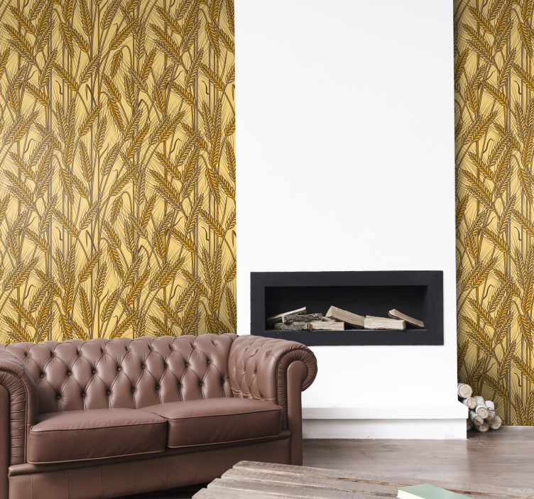 Vintažiniai kaimo geltoni tapetai - „Tenstickers“