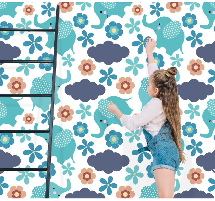 Dramblio gėlių žaidimas dramblio tapetai - „Tenstickers“