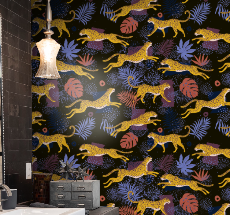 Džiunglių faunos mozaika gyvūnų tapetai - „Tenstickers“