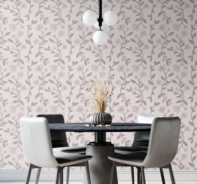 Elegantiški gėlių siluetai tapetai geles - „Tenstickers“