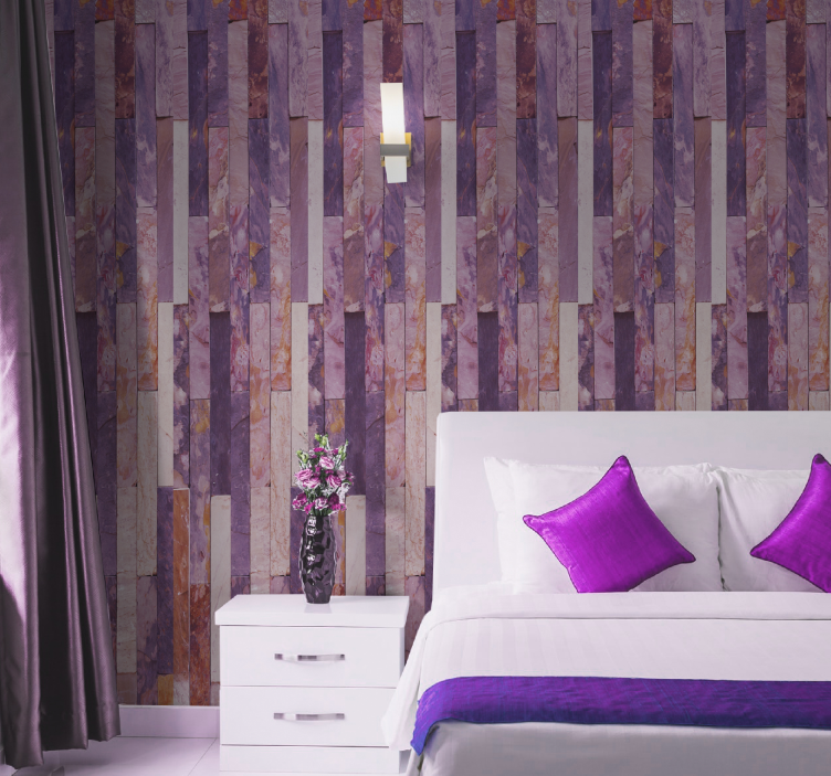 Rožinės elegantiškos plokštės marmuro tapetas - „Tenstickers“