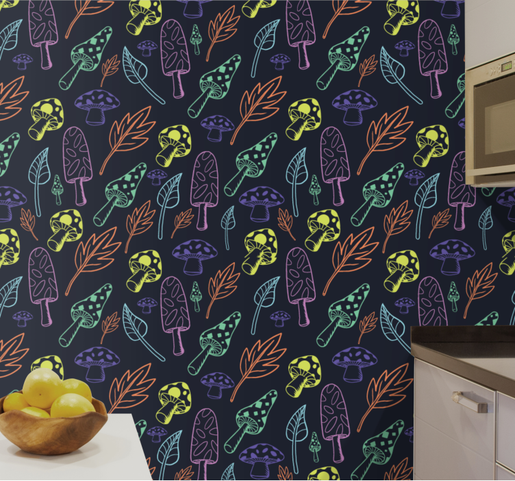 Funky miško raštas gamtos sienos tapetas - „Tenstickers“