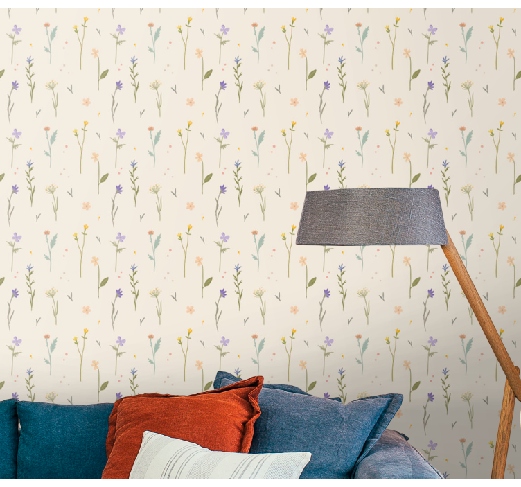 švieži minimalistinio stiliaus gėlių tapetai - „Tenstickers“