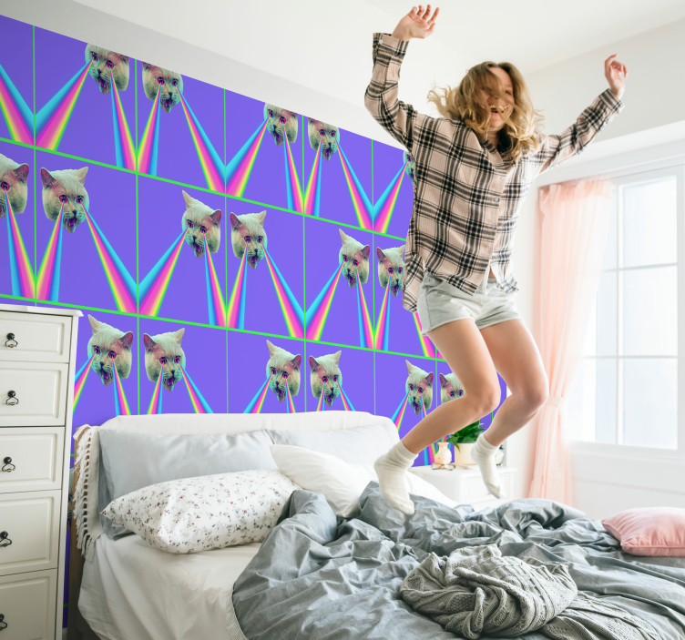 Garų bangų lazeriniai kačių tapetai - „Tenstickers“