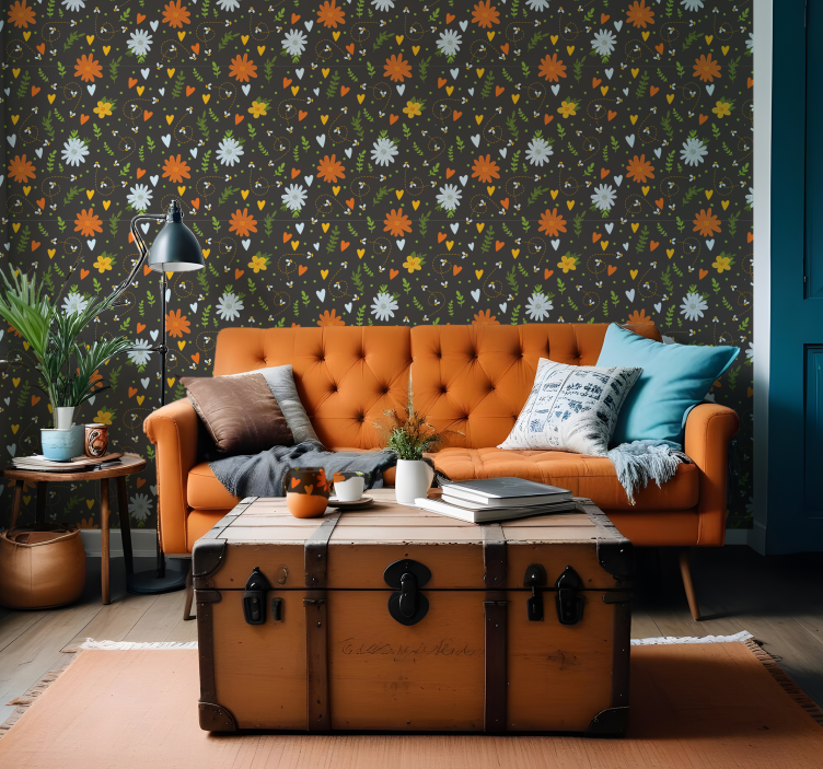 Gėlių linksmumo motyvas tapetai geles - „Tenstickers“