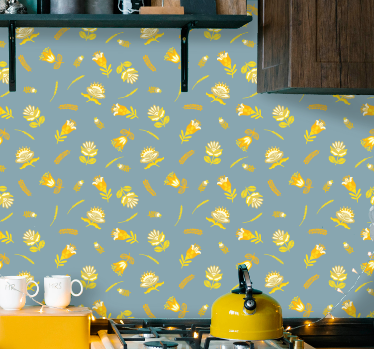 Geltonos lenkų gėlės simboliai gėlių tapetai - „Tenstickers“