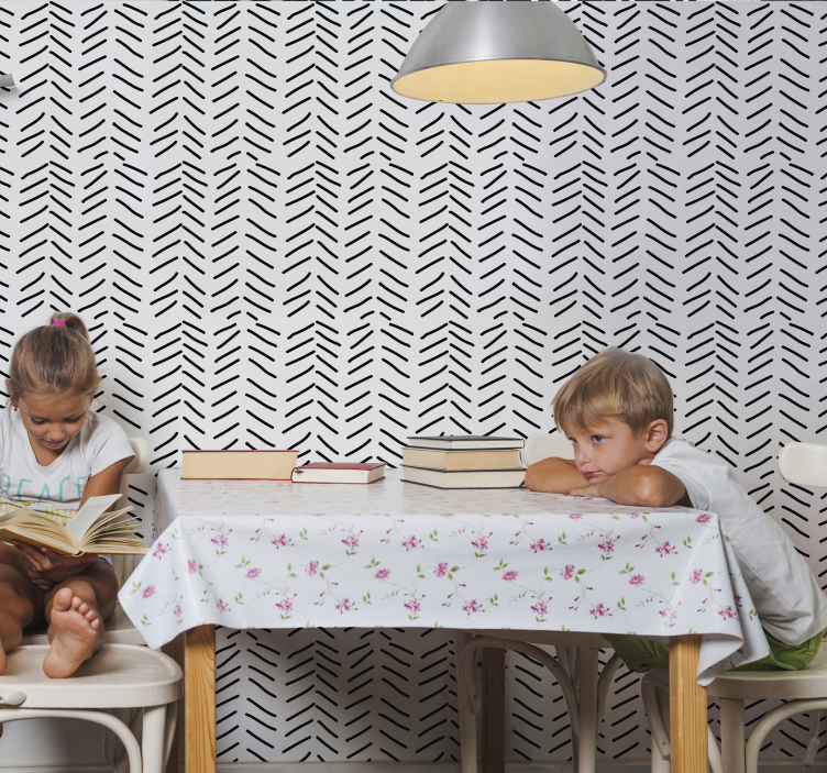 Juodai balti potėpiai juostinės tapetos - „Tenstickers“