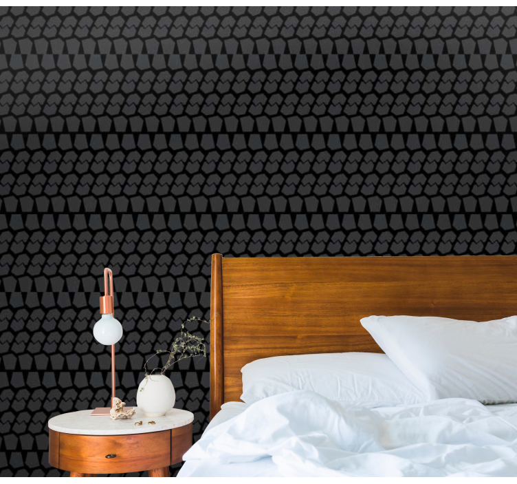 Geometrinės skalės raštas pagrindinio miegamojo tapetas - „Tenstickers“