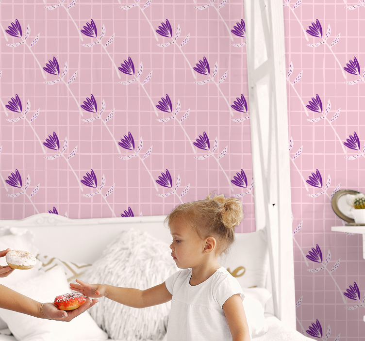 Geometrinis gėlių raštas geometriniai tapetas - „Tenstickers“