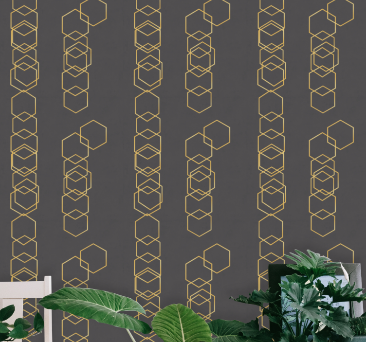 Geometrinis linijinis dizainas geometrinis raštų tapetas - „Tenstickers“