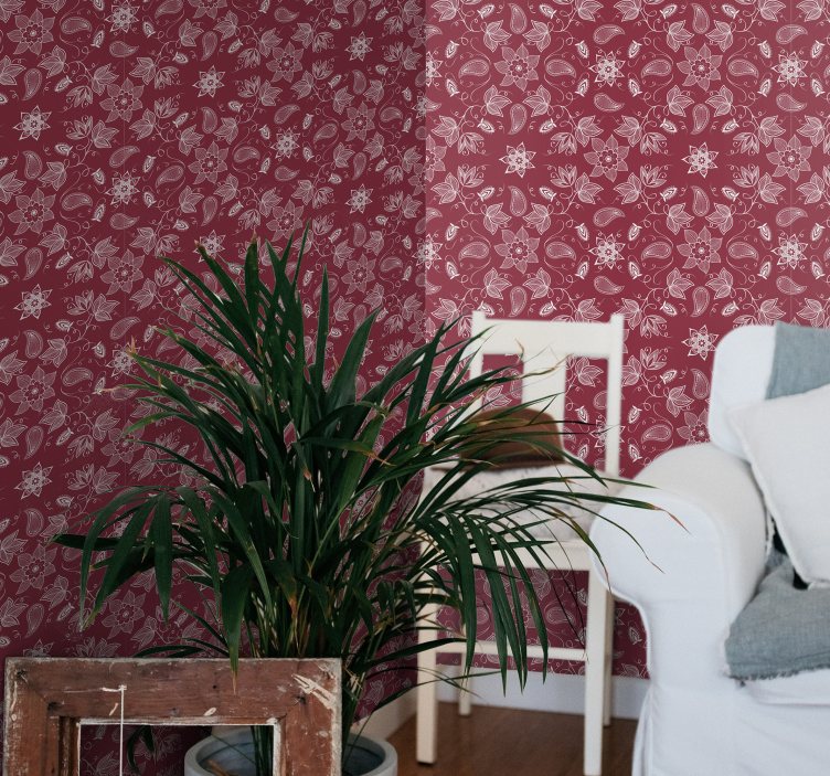 Gražūs paisley gėlių dekoratyviniai tapetai - „Tenstickers“