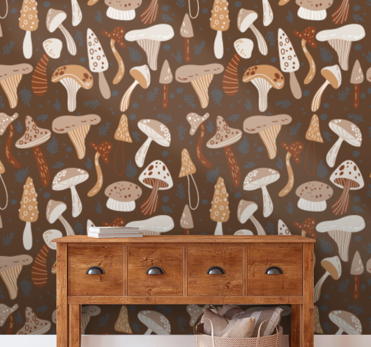 Grybų mišrainė gamtos sienos tapetas - „Tenstickers“