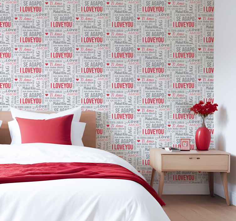 i love you įvairiomis kalbomis abėcėlinis tapetas - „Tenstickers“