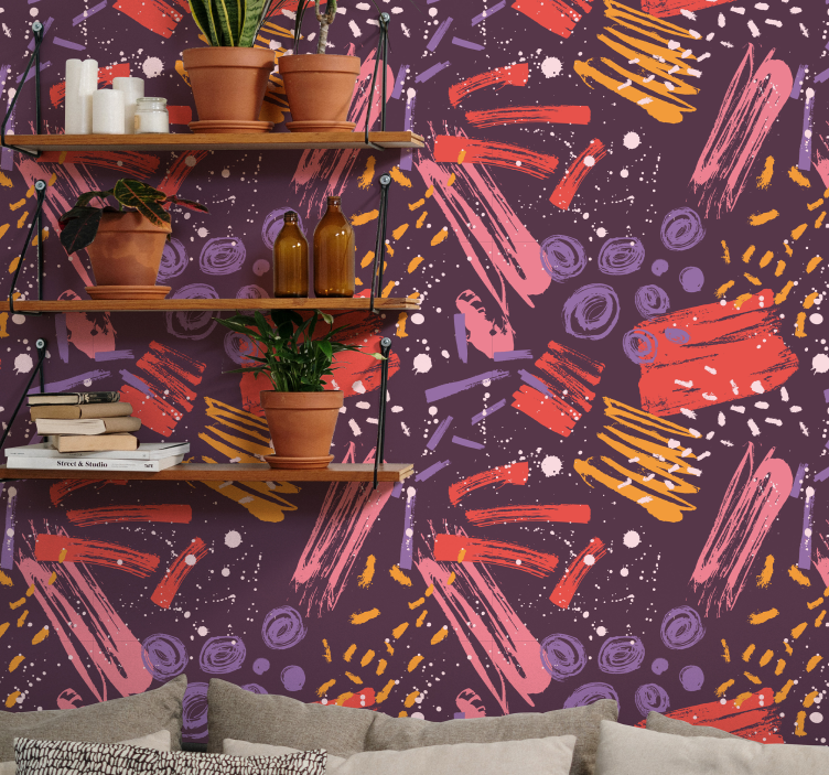 Išraiškingi teptuko potėpiai abstraktus tapetai - „Tenstickers“