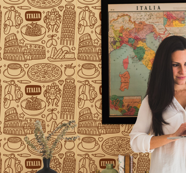 Itališkų orientyrų eskizas miesto tapetai - „Tenstickers“