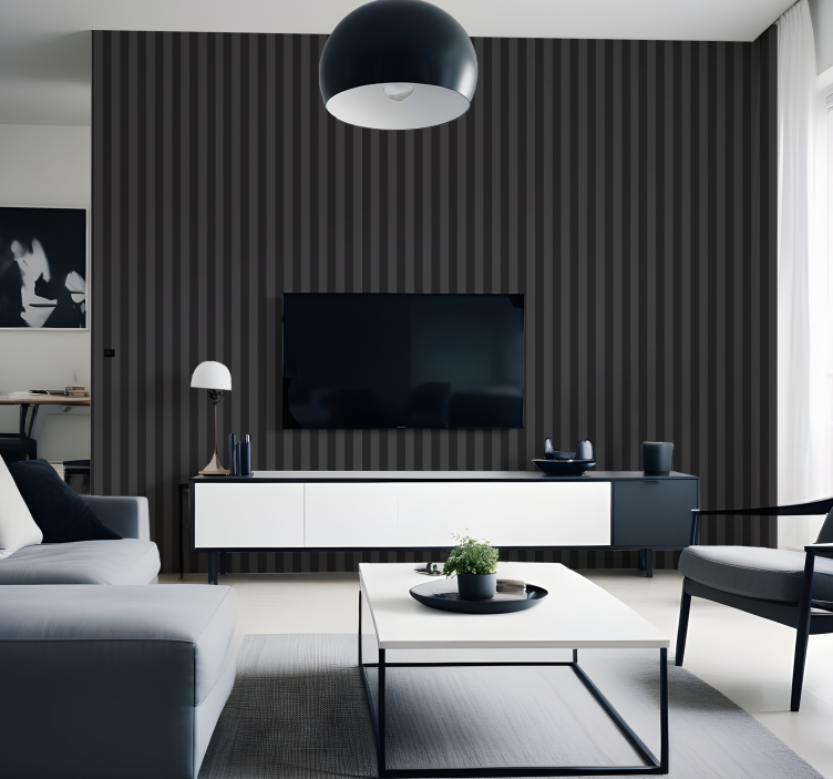 Juodi atspalviai vertikalios juostos tapetas - „Tenstickers“