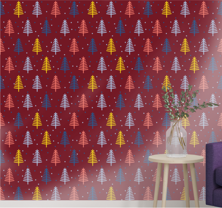 Kalėdų eglutės rankomis piešti kalėdiniai tapetai - „Tenstickers“