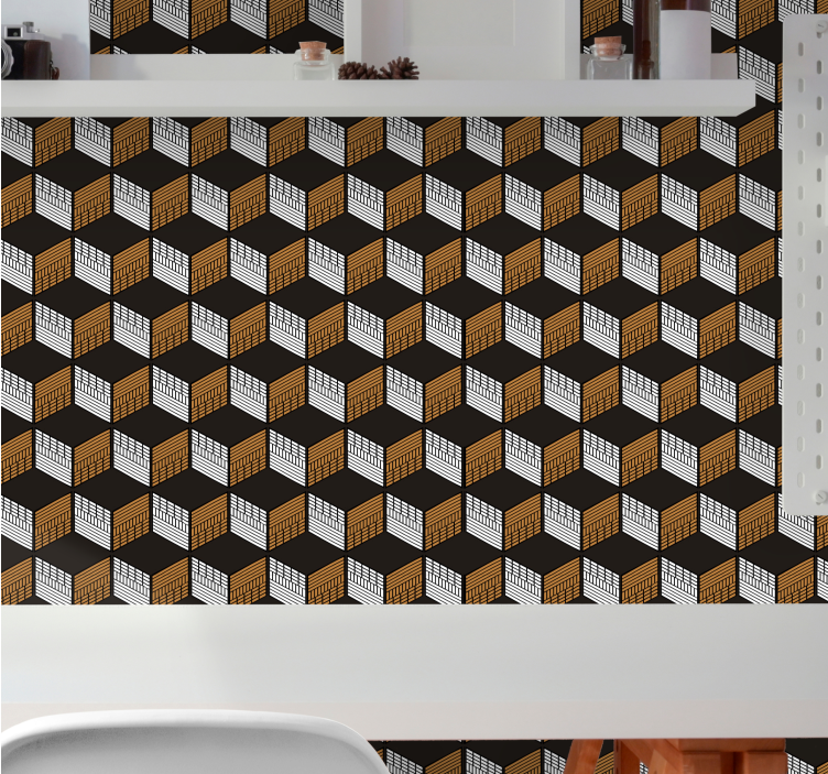 Kubinės iliuzijos menas 3D tapetas - „Tenstickers“