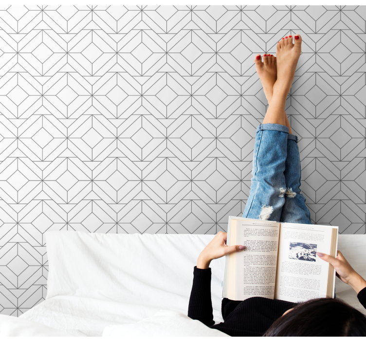 Kubinis modelis geometrinis raštų tapetas - „Tenstickers“