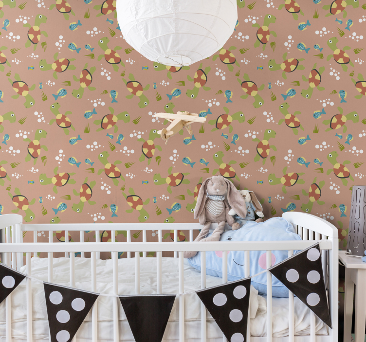 Laimingi vėžliai, plaukiantys vaikų tapetai - „Tenstickers“