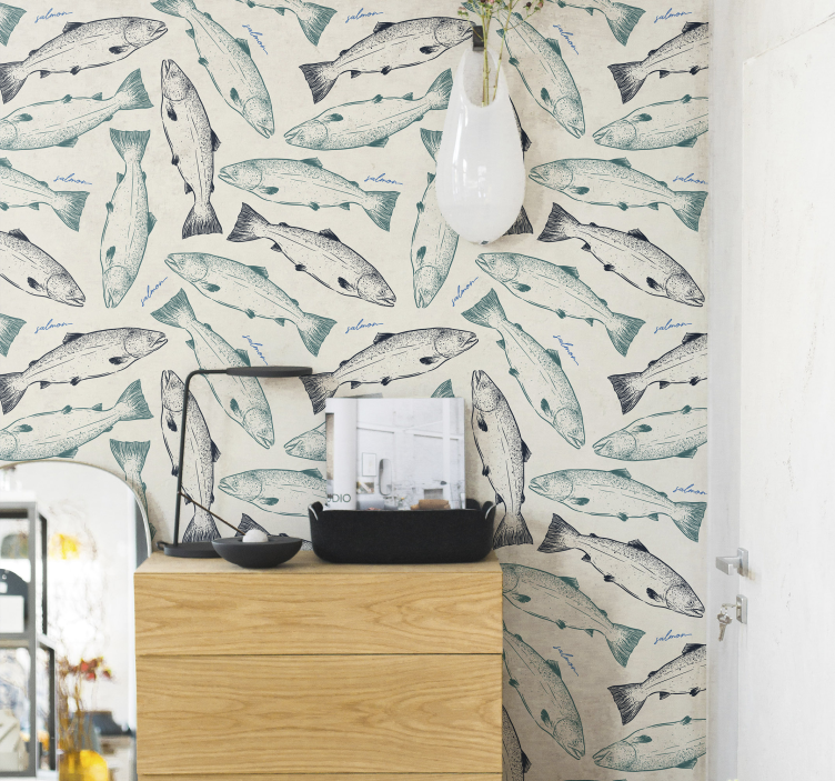 Lašišos žuvų tapetai - „Tenstickers“