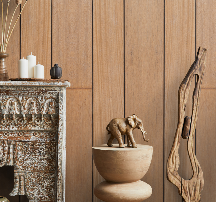 Medžio stiliaus raudonmedžio plokščių tapetai - „Tenstickers“