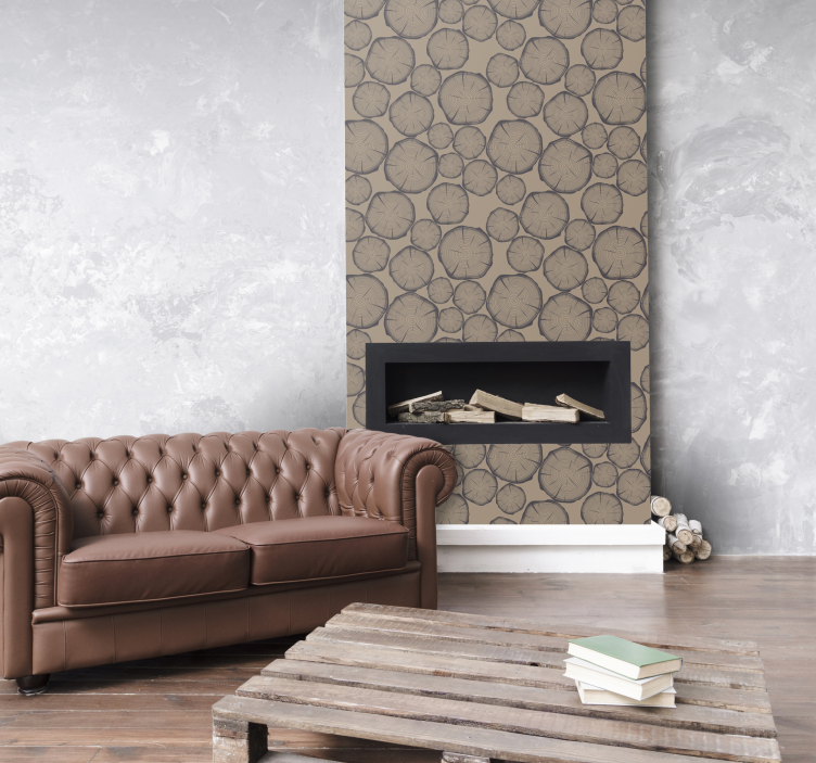 Medžio kamieno kaimiški tapetai - „Tenstickers“