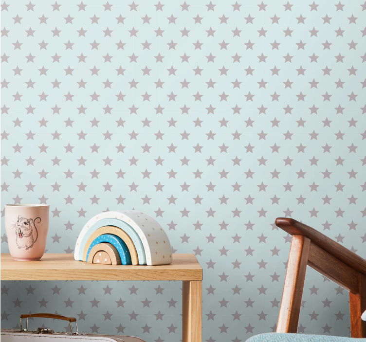 Mėlynas fonas su pilkų žvaigždžių tapetais - „Tenstickers“