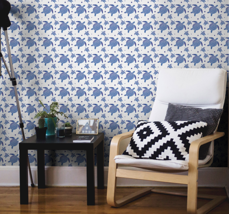 Mėlynų vėžlių raštas gyvūnų tapetai - „Tenstickers“