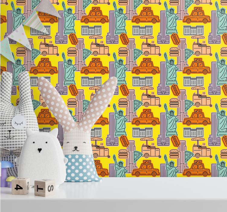 Miesto taksi tema niujorko tapetas - „Tenstickers“